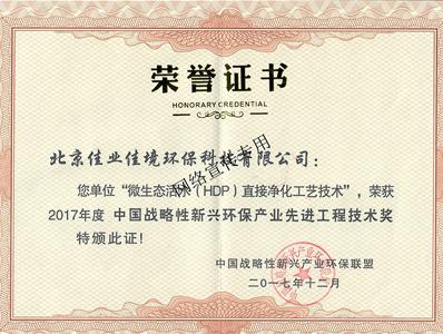 2017中國戰(zhàn)略性新興環(huán)保產(chǎn)業(yè)先進(jìn)工程技術(shù)獎(jiǎng)